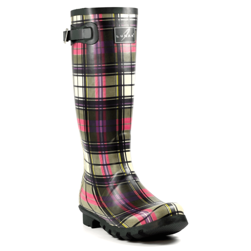 Lunar Tartan Tall Wellington Boots