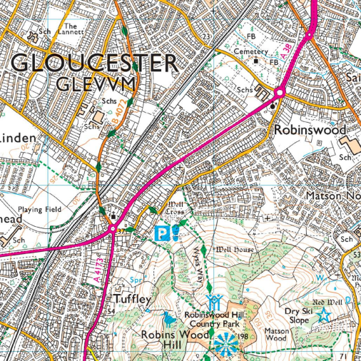 OS Map - 179 Gloucester, Cheltenham and Stroud