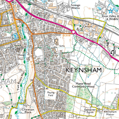 OS Map - 155 Bristol and Bath