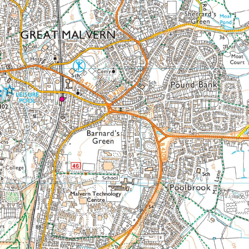 OS Map - 190 Malvern and Bredon Hills
