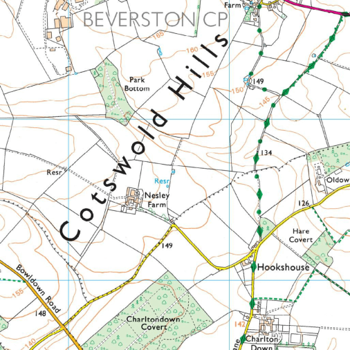 OS Map - 168 Stroud Tetbury and Malmesbury