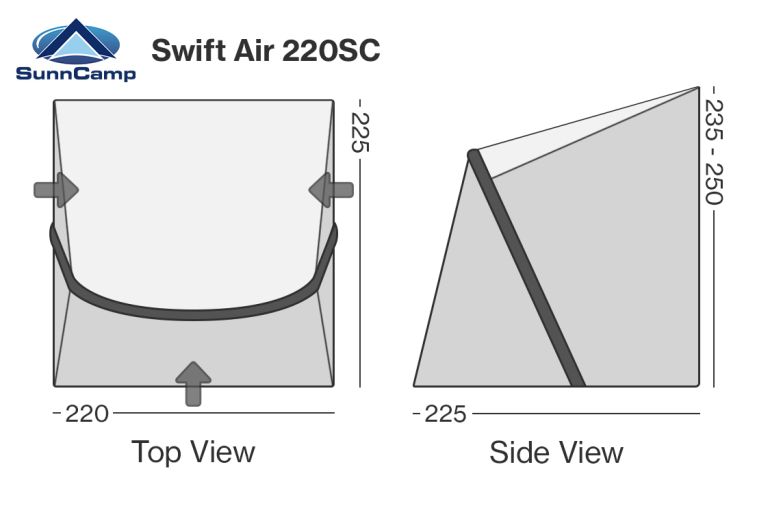 Sunncamp Swift 220 SC Air Porch Awning 2025