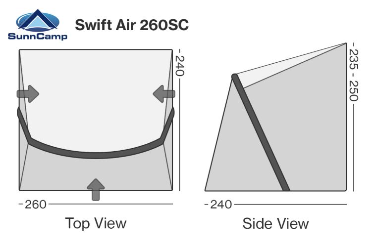 Sunncamp Swift 260 SC Air Porch Awning 2025