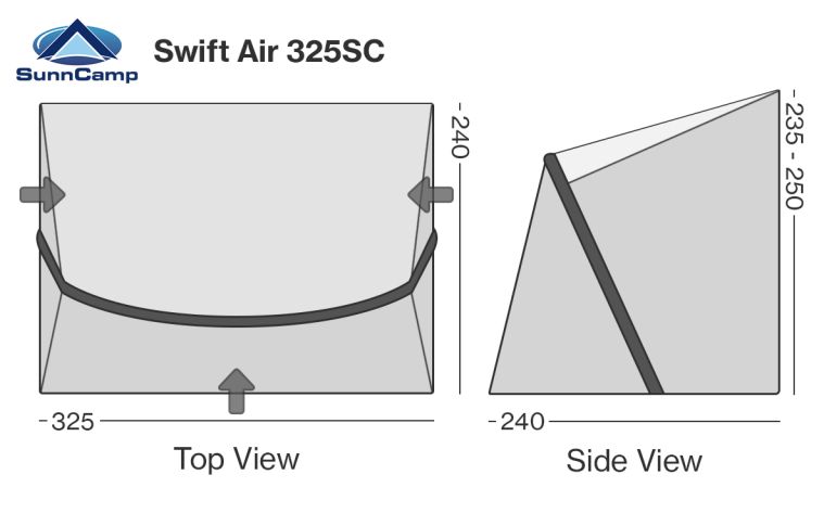 Sunncamp Swift 325 SC Air Porch Awning 2025