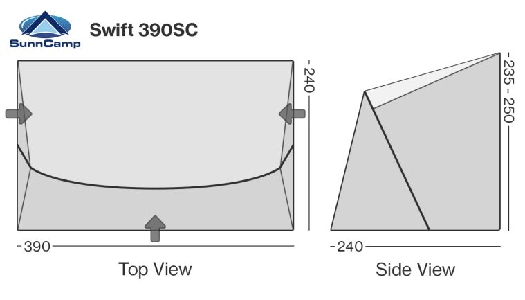 Sunncamp Swift 390 SC Porch Awning 2025