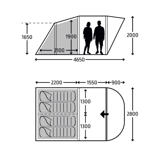 Kampa Brean 4 (Poled) Tent 2025